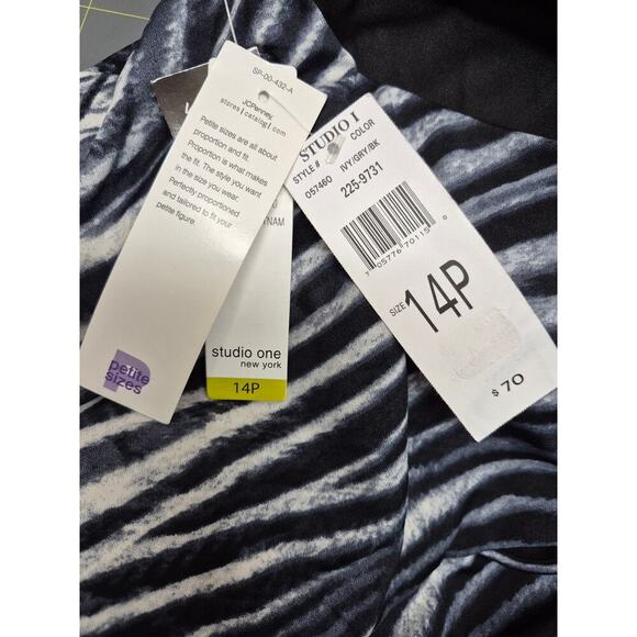 NWT Studio One Maxi Dress Mixed Animal Print Beaded  Necklace Strap Sz 14 P - Picture 7 of 10